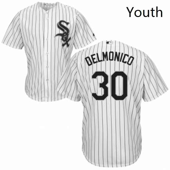 Youth Majestic Chicago White Sox 30 Nicky Delmonico Authentic White Home Cool Base MLB Jersey